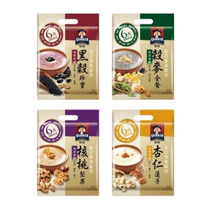 【蝦皮直營特選】QUAKER 桂格 營養榖珍麥片 穀麥全餐無新增糖/黑穀珍寶/杏仁蓮子/核桃堅果無新增糖 10包/袋