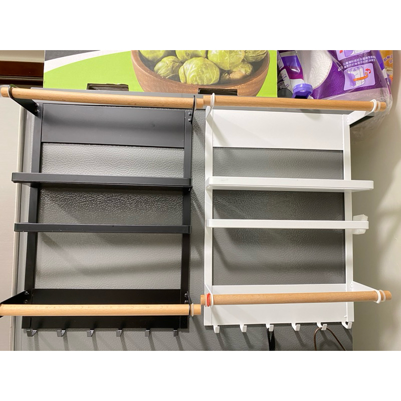 冰箱磁吸收納架 冰箱磁吸收納架 鐵藝磁吸冰箱架 冰箱置物架 收納置物 餐巾掛架-二手