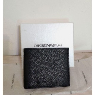全新 EMPORIO ARMANI 真皮 男用短夾 附零錢袋 / 正品 皮夾 錢包 國外帶回