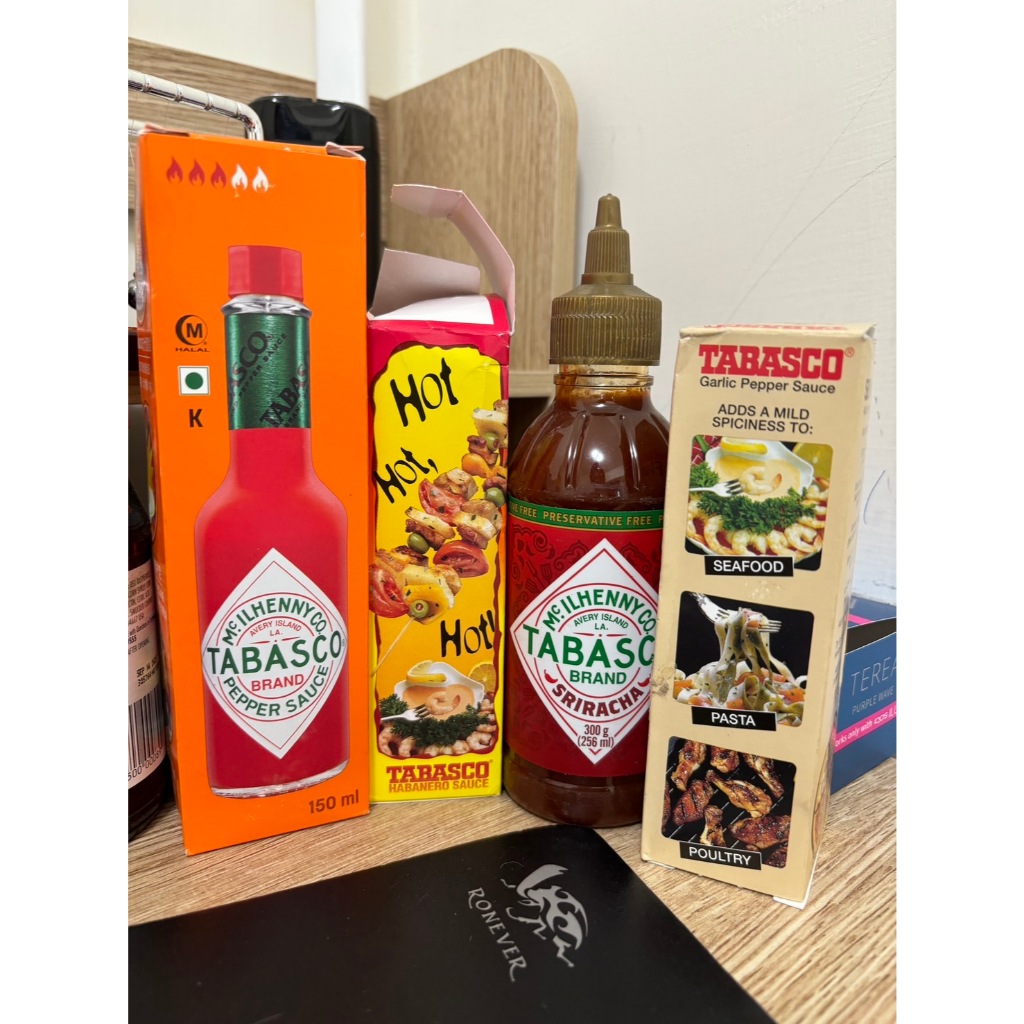 *包裝外觀不佳*低價轉售  TABASCO 調味醬料 - 香蒜辣椒汁/紅椒汁/哈巴尼羅辣椒汁/是拉差辣椒醬