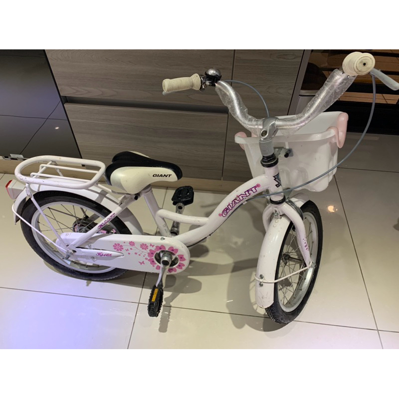 捷安特 GIANT兒童腳踏車 自行車 KJ165 白粉色 16吋100-120cm 兩輪