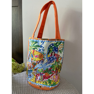 全新南法風格 蠟筆塗鴉梵谷風藝術棉布圓筒包 手提包