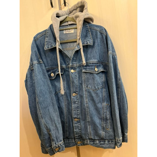 近全新百貨專櫃品牌Cantwo 女孩率性微寬鬆版型牛仔外套F（棉帽可拆卸）