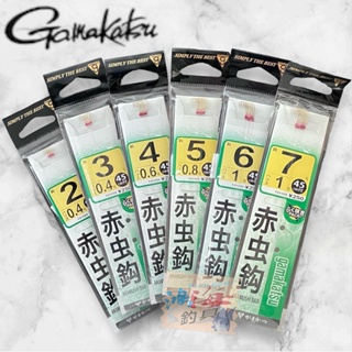 (中壢鴻海釣具)《gamakatsu》糸付 赤蟲鉤(金) 魚鉤 釣魚 溪流 綁好子線 赤虫鉤