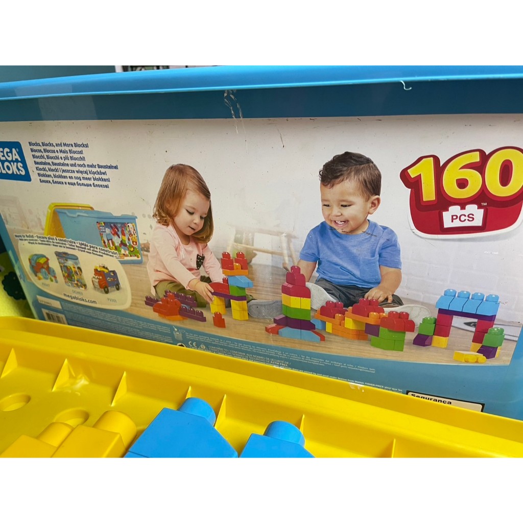 二手Fisher-price費雪 MEGA BLOKS 美高 大積木 160pcs含收納盒 早教幼兒積木 樂高益智玩具