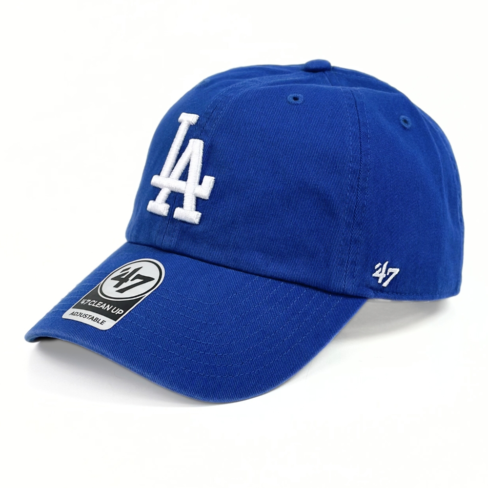 47 Brand CLEAN UP 洛杉磯道奇鴨舌帽 藍色 經典MLB棒球帽 男女 水洗款老帽 大LOGO軟頂剌繡LA帽