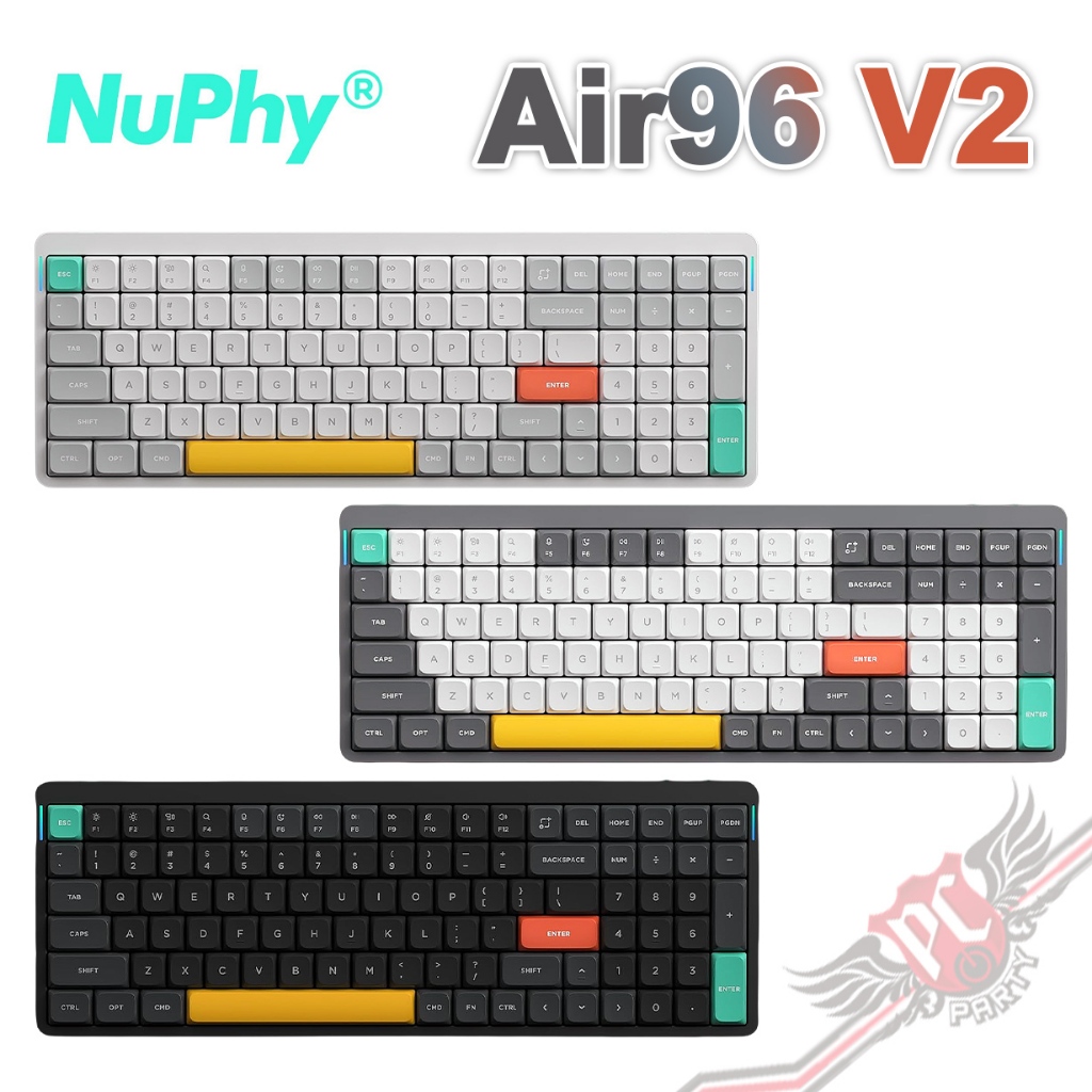 NuPhy Air96 V2 無線三模機械式鍵盤  有線/2.4G/藍牙 矮軸 PC PARTY