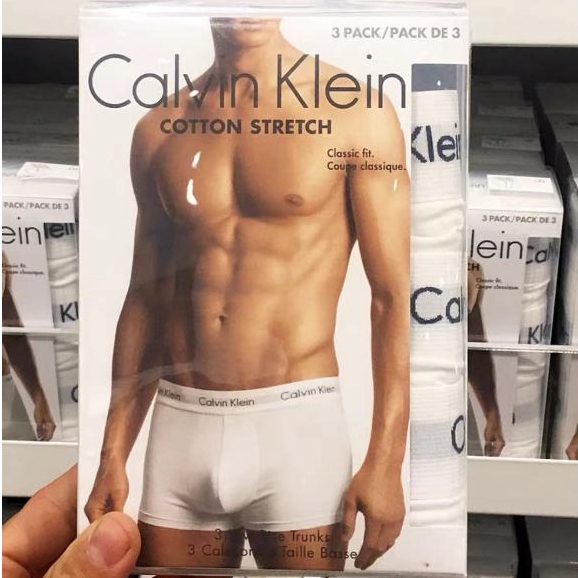 美國代購Calvin Klein男士四角內褲三條禮盒裝ck內褲男 純棉透氣內褲男士平角內褲