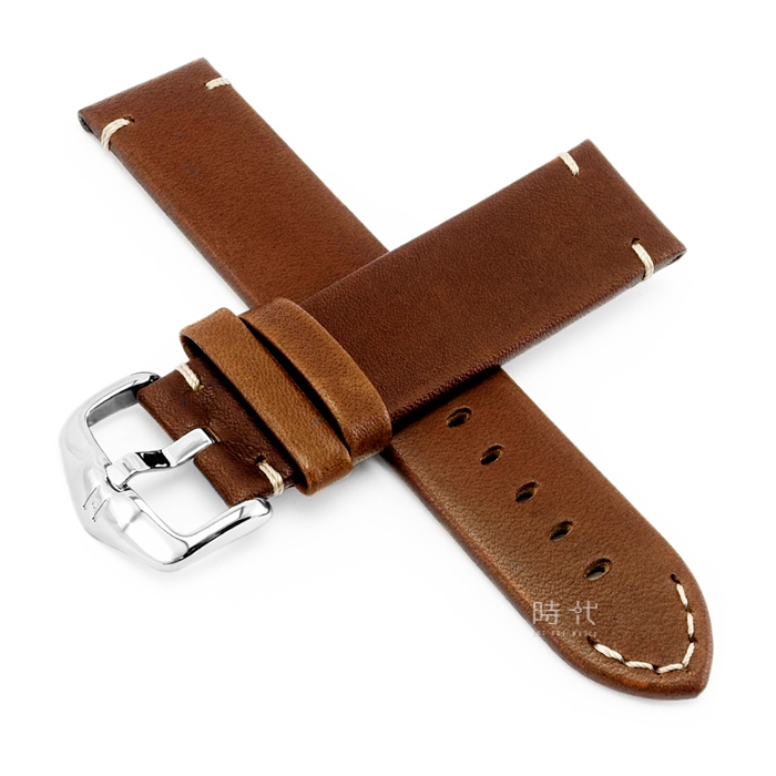 【海奕施 HIRSCH】05402070 棕色 小牛皮錶帶 Ranger L 附工具 復古 箭頭縫線 台南 時代鐘錶