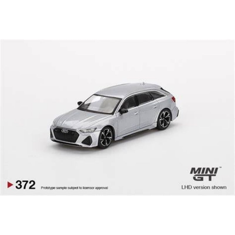 Mini GT 372 奧迪Audi RS6 Avant Carbon 銀色左駕版 附保護膠盒