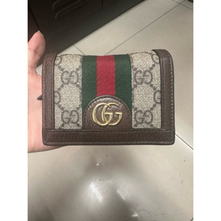 GUCCI Ophidia GG Card Case Ophidia 經典短夾-棕色