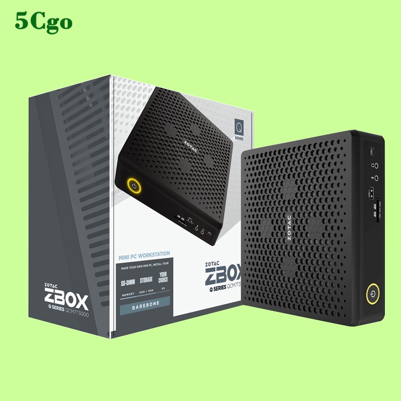 5Cgo.ZOTAC/索泰ZBOX QCM7T3000酷睿i7-10750H顯卡RTX3000 6GB迷你桌上型電腦主機