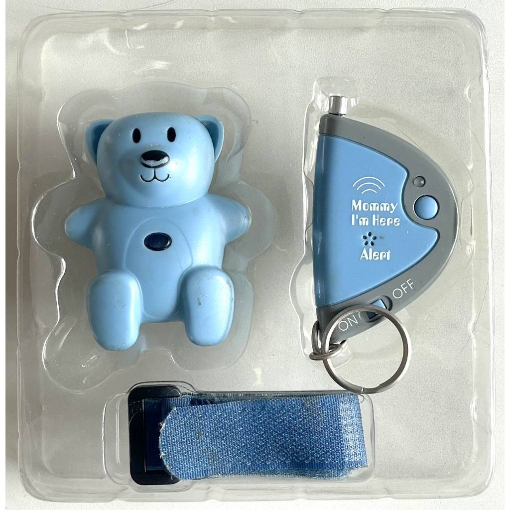 【二手好物】兒童定位器．小熊警報器 進階款（藍色）嬰兒外出用品．防走失