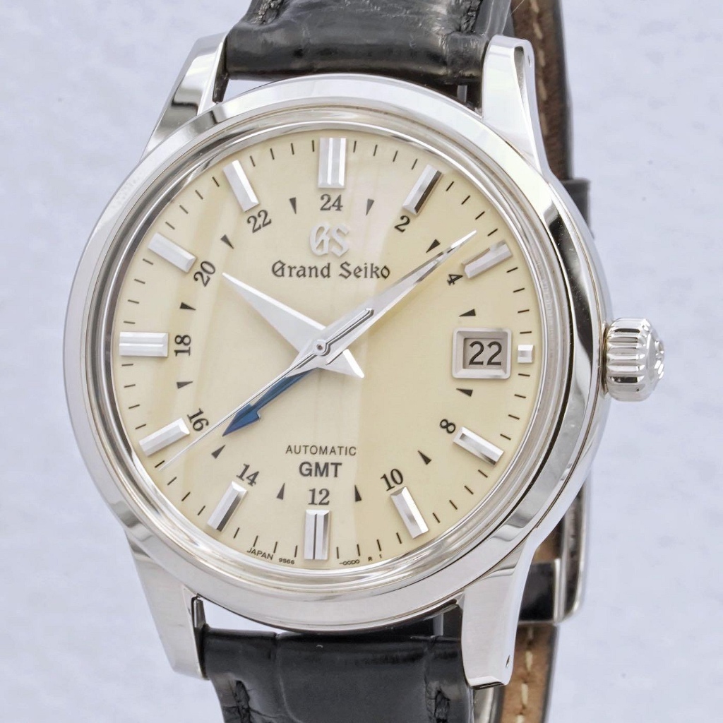 Grand Seiko 頂級精工 GMT 奶油面 二地時區GS Elegance Collection SBGM221