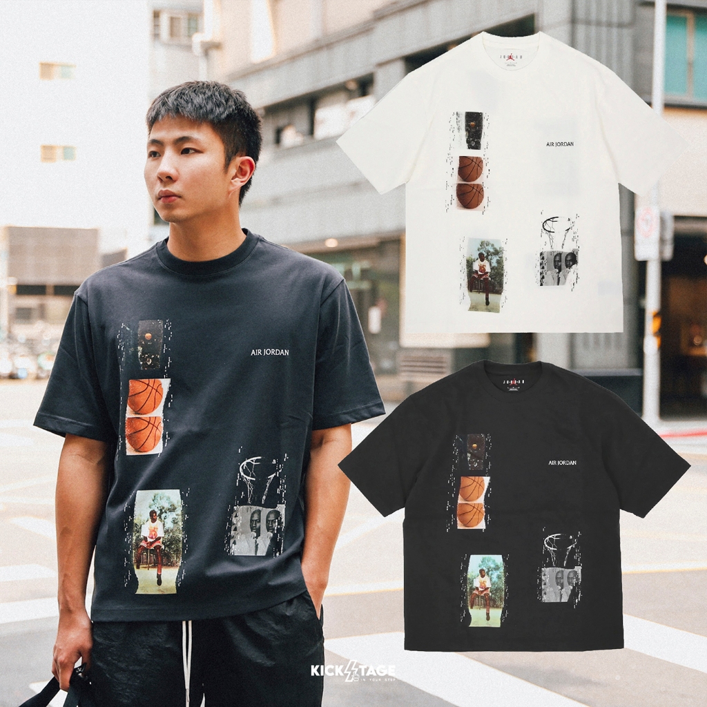 NIKE JORDAN FLIGHT HERITAGE TEE 黑 白 照片 休閒 短袖 短T 男女款【FN5987】