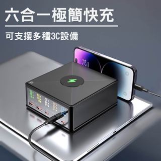 USB多埠手機充電器智慧顯示電壓電流160W/100W