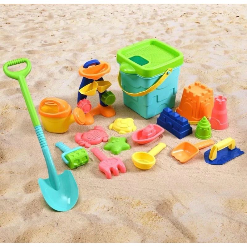 現貨）COSTCO好市多（私訊享優惠）play go沙灘戲水19件組 沙灘歡樂桶 玩沙 沙灘玩具 生日禮物、兒童節禮物