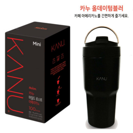 ☘KS購物網☘韓國 KANU 經典美式黑咖啡-輕度烘焙 100入(附贈保溫杯)x1盒 效期：2025.02.01
