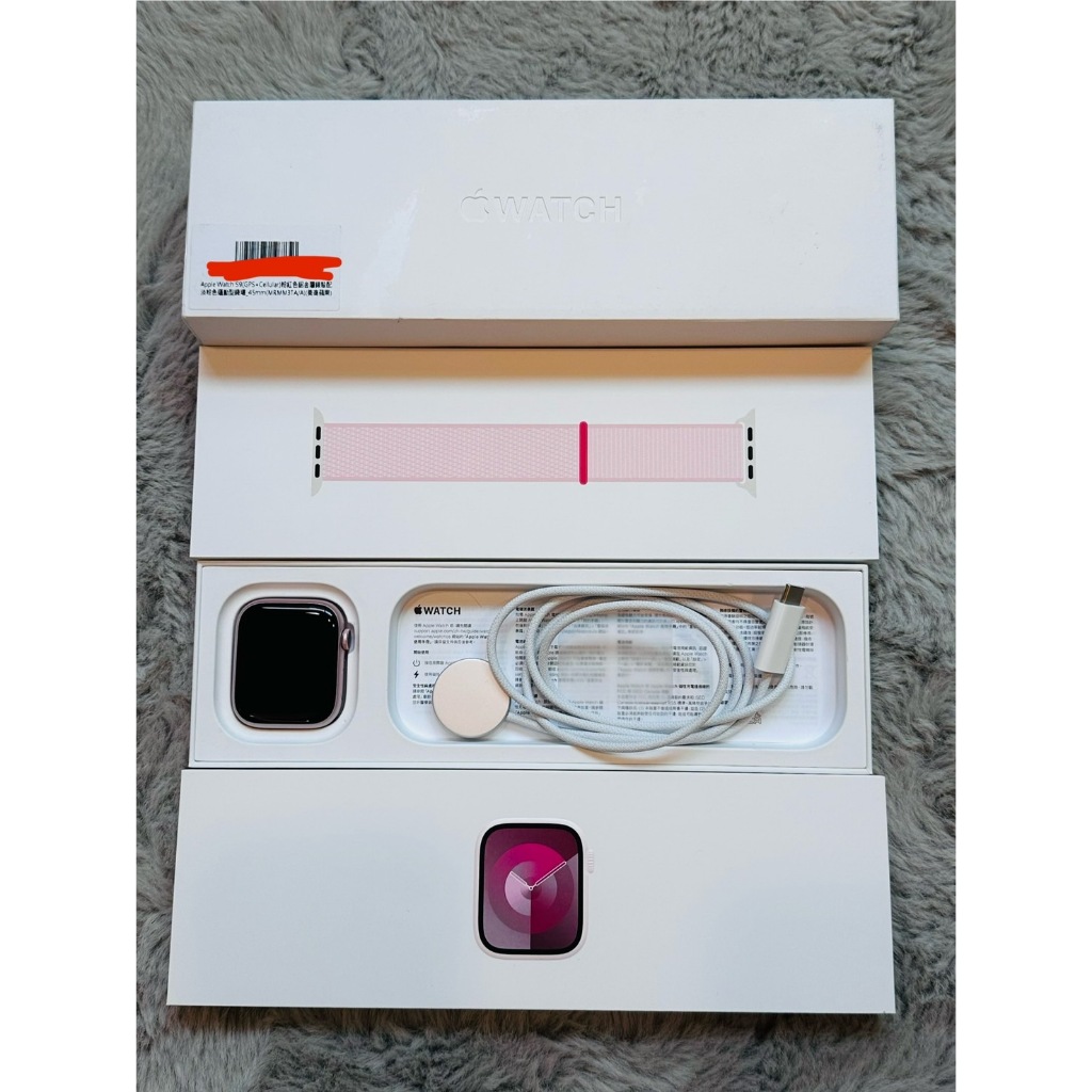 台中 保固到2025/2月中  Apple Watch S9 LTE 45mm 粉紅色 行動網路版本