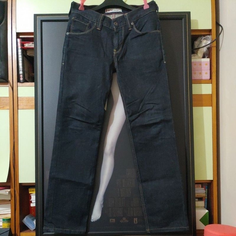 Levi's 504男款黑色直筒牛仔褲 29
