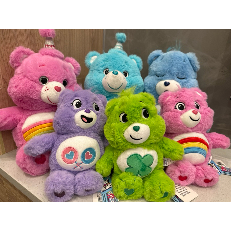 《正版》Care Bears 彩虹熊娃娃 愛心小熊娃娃 生日派對帽彩虹熊 吊飾 吸盤吊飾娃娃 台灣現貨 全新