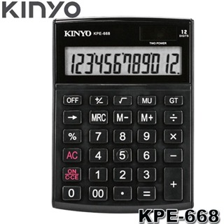 【3CTOWN】含稅附發票 KINYO金葉 KPE-668 12位元計算機 黑色
