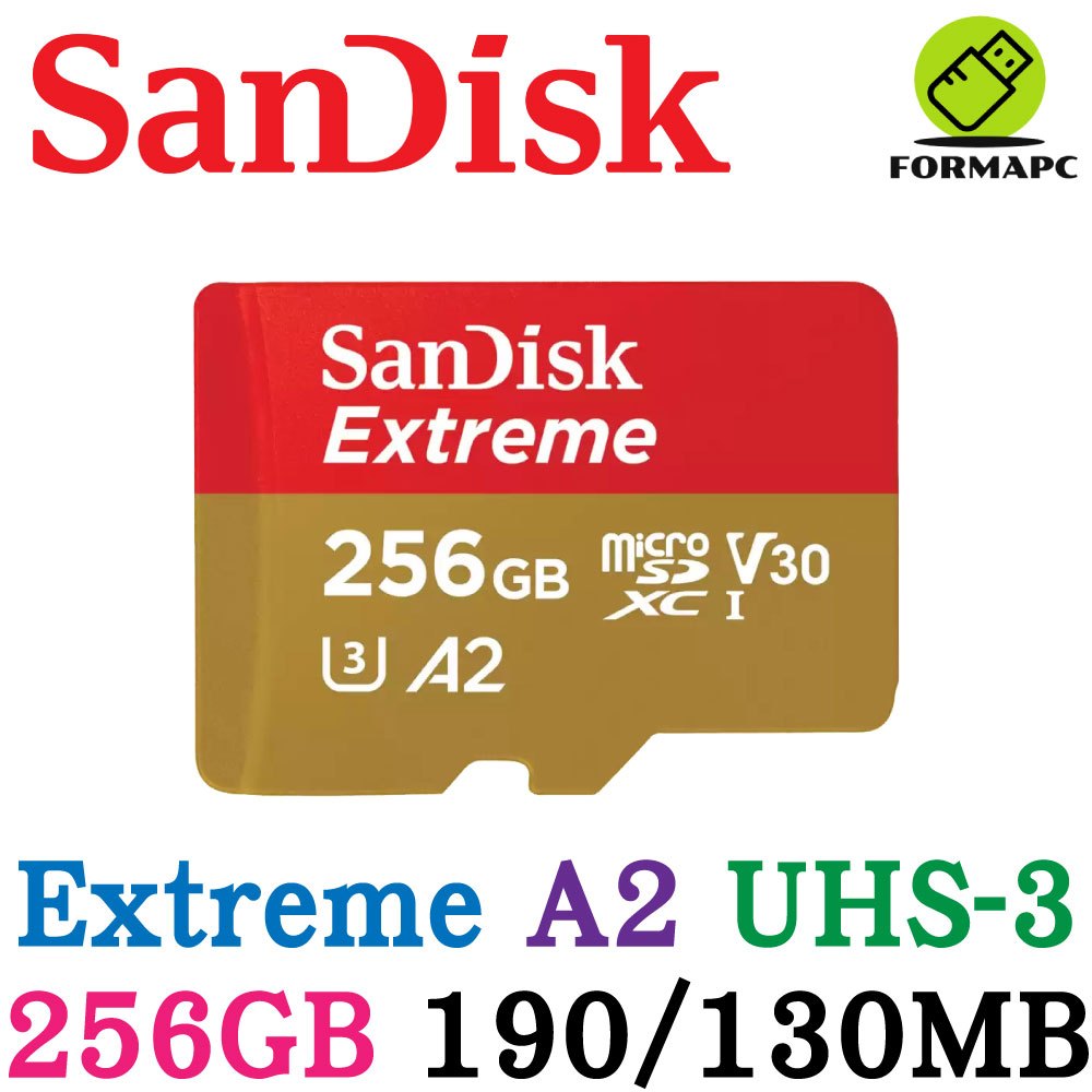 SanDisk Extreme MicroSDXC 256G 256GB A2 U3 TF 190MB 小卡 高速記憶卡
