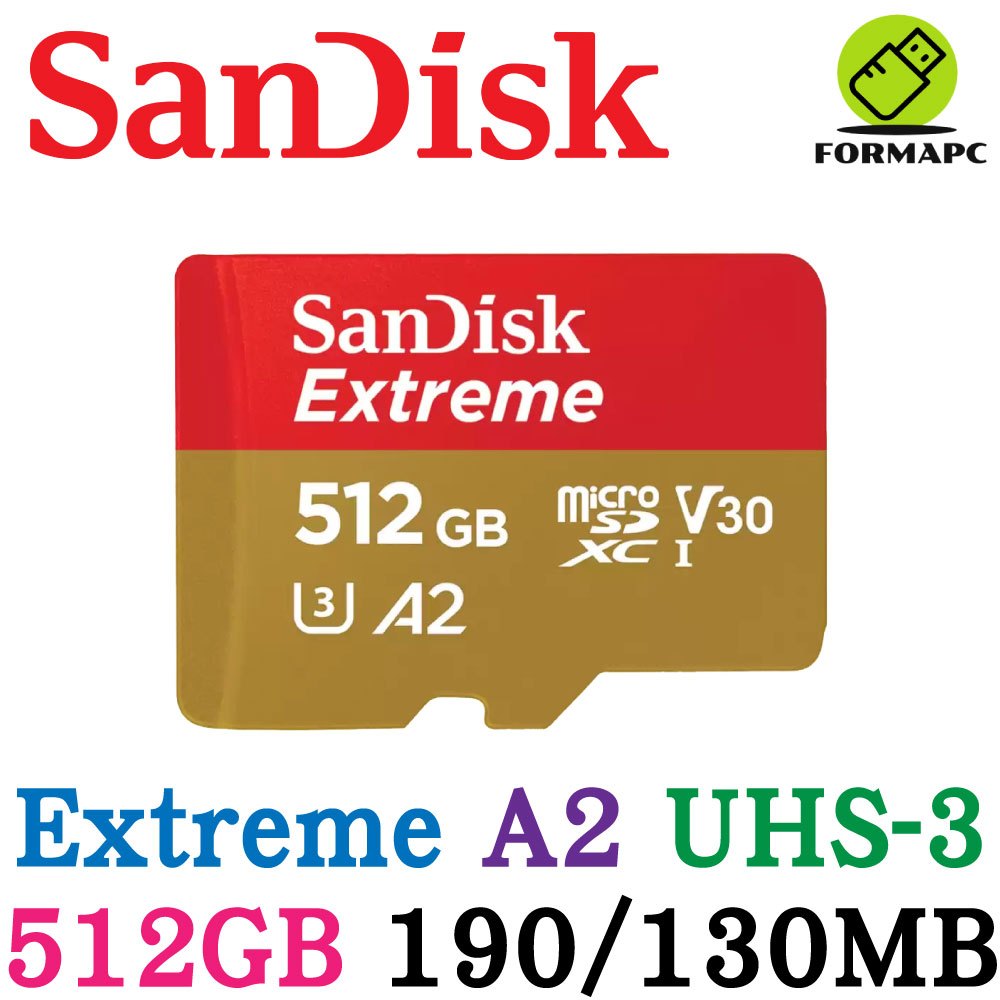 SanDisk Extreme MicroSDXC 512G 512GB A2 U3 TF 190MB 小卡 高速記憶卡