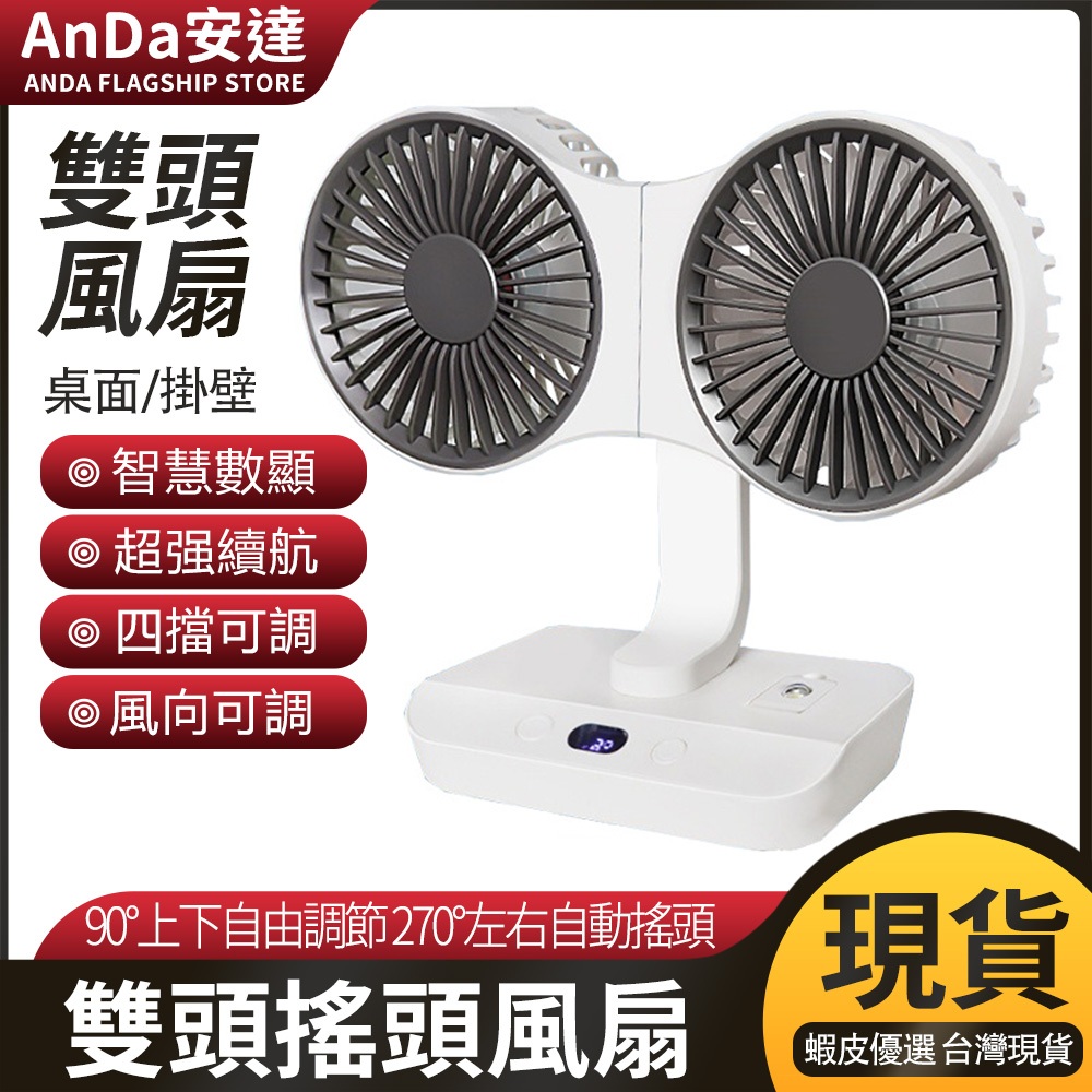 【AnDa安達】多功能雙頭小風扇搖頭風扇桌面風扇戶外靜音電風扇辦公家用風扇