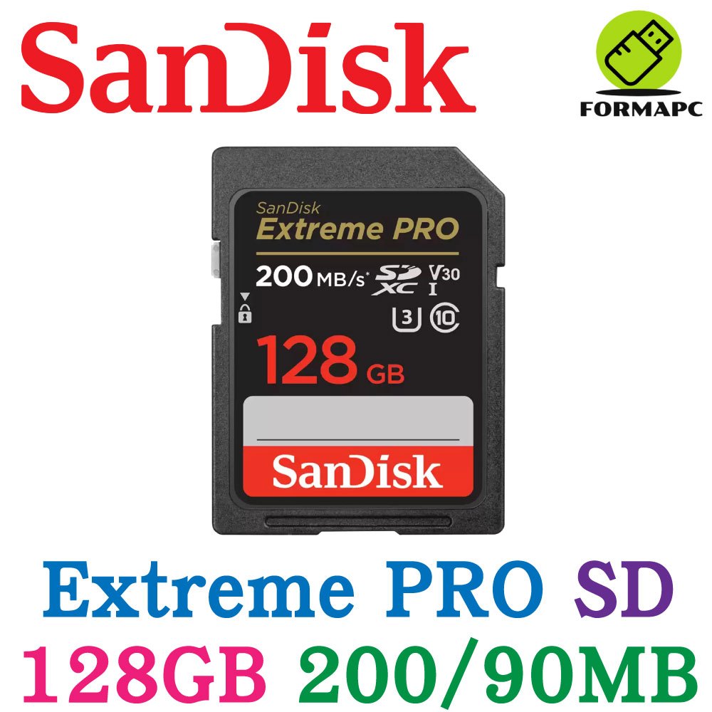 SanDisk Extreme PRO SDXC SD 128G 128GB U3 V30 4K 200MB 高速記憶卡
