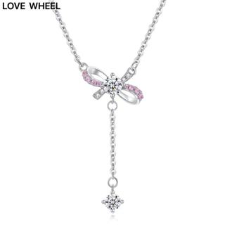 love wheel 新款雙心雙鑽 施華 真愛相守 白金色璀璨幾何 項鏈 手鍊 套組