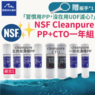 [歐森淨水]NSF pp+cto抗菌溝槽濾心組/cleanpure/濾芯/t33