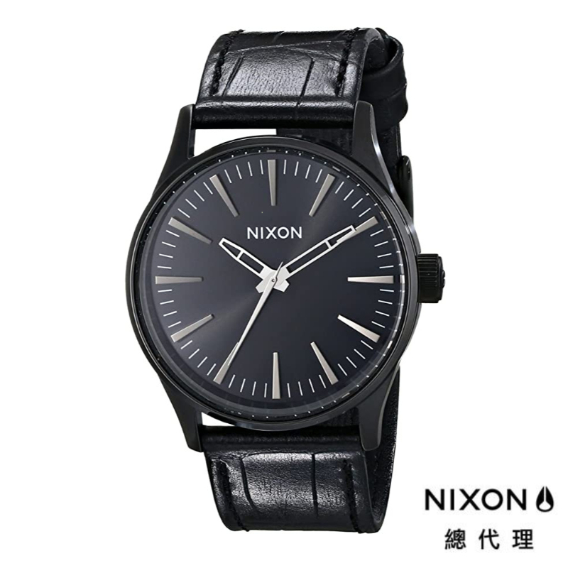 NIXON 極簡復刻 SENTRY 38 黑 皮錶帶 時尚 石英錶 男錶 女錶 手錶 A377-1886
