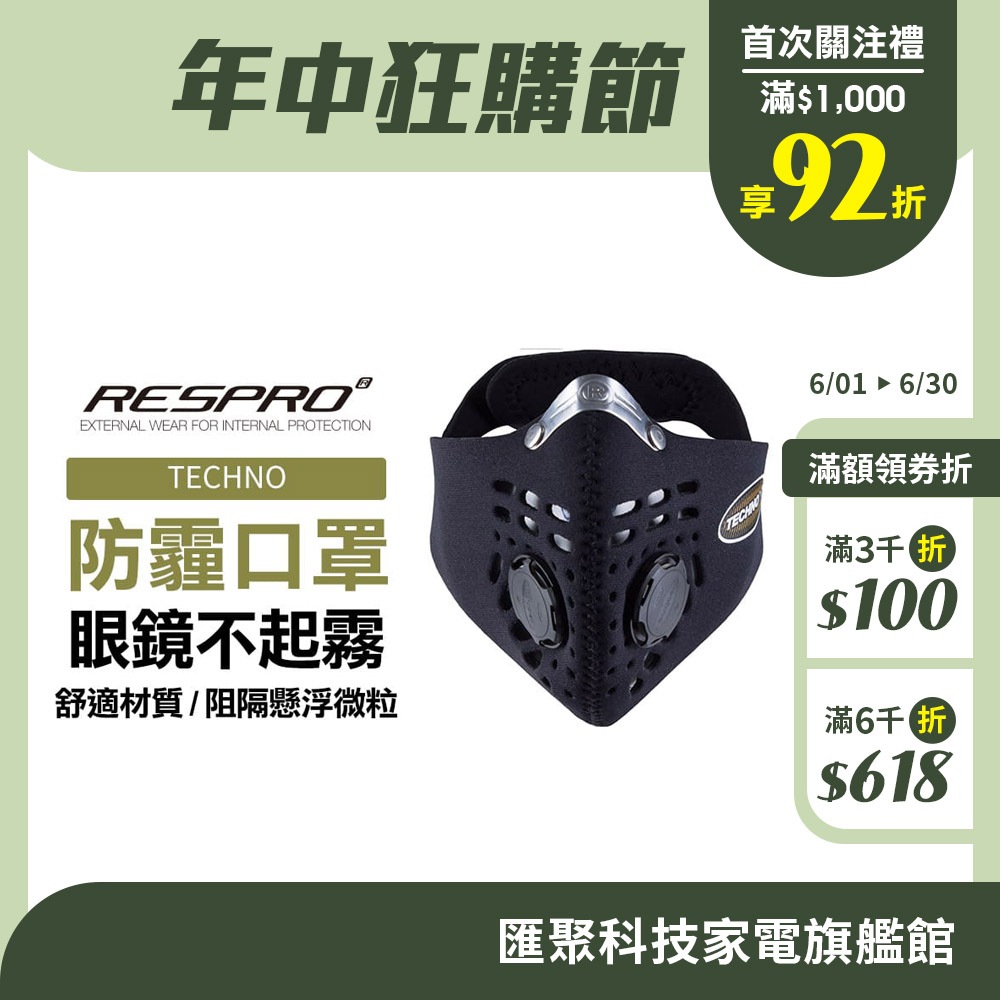 RESPRO TECHNO 防霾競速騎士口罩( 黑色 )