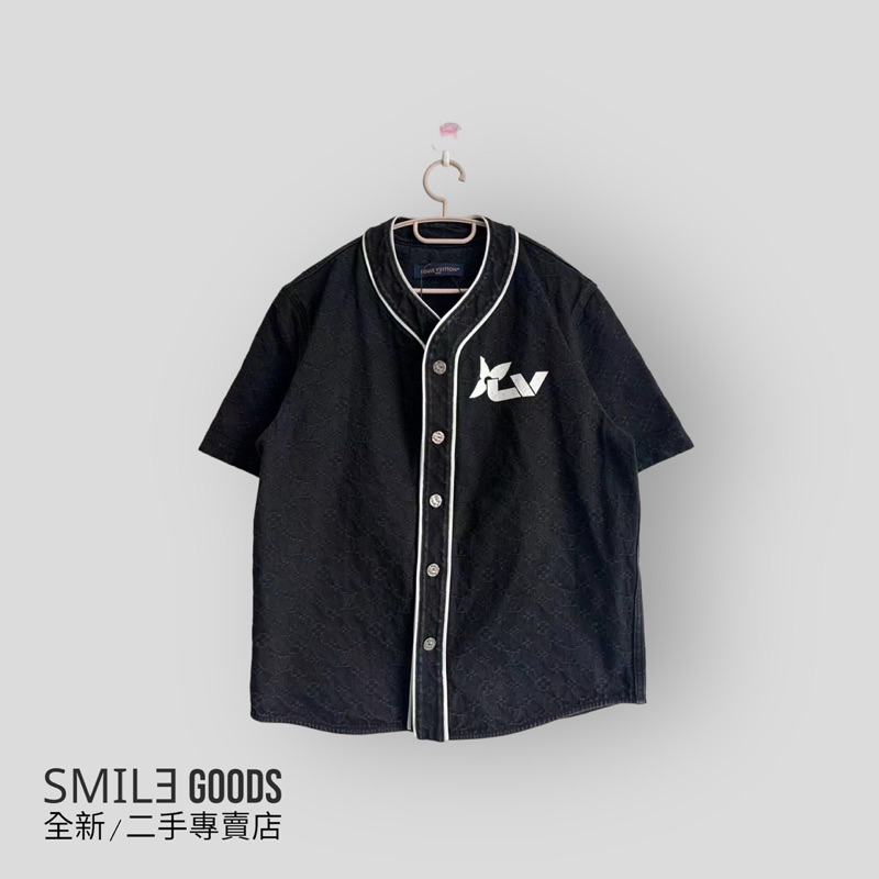 [SMILE] Louis Vuitton Lv暗紋滿版牛仔短袖襯衫