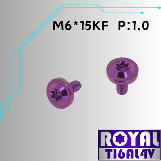 【瘋螺絲】ROYAL 鈦合金螺絲★M6*15KF P:1.0 大飛碟頭螺絲★64鈦/正鈦/鈦合金螺絲★出貨附發票★皇家紫