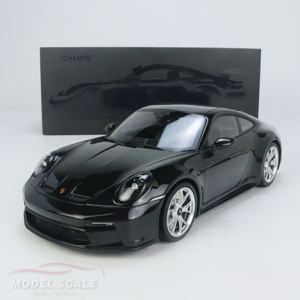 【模例】Minichamps 1/18 Porsche 911 (992) GT3 Touring 黑色/銀輪