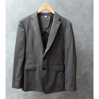 英國品牌 BURBERRY 灰色 羊毛 合身版 休閒西裝外套 48S
