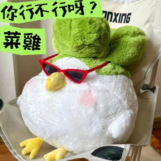 創意可愛小鳥玩偶 菜鳥公仔白菜小雞毛絨玩具睡覺男女生日禮物禮物 菜雞玩偶 毛絨玩具 安撫娃娃 抱枕娃娃 綠色可愛小菜雞