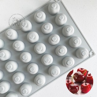 【AYUR】35連 櫻桃 模擬水果 食品級矽膠模/蠟燭/手工皂矽膠模/烘焙/巧克力模