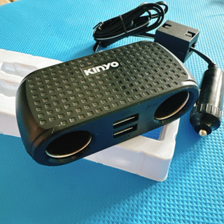 KINYO 車用USB點煙器擴充座 1轉2+USB充電*2