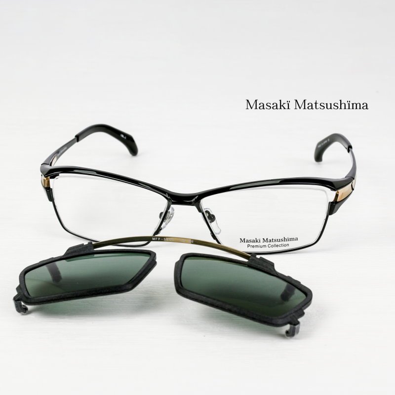 Masaki MFP-566 日本松島正樹眼鏡｜偏光墨鏡片前掛系列純鈦寬臉商務眼鏡 男生品牌眼鏡框【幸子眼鏡】