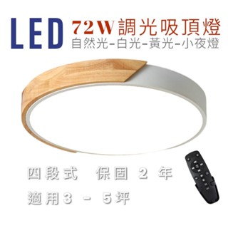 新品優惠 LED吸頂燈 超取限1臺 馬卡龍白色 72W 可壁切附遙控器 無極調光調色 2年保固 調光吸頂燈 房間主臥客廳