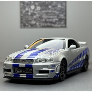 阿莎力 1/32 模擬 尼桑 GTR R34 GT-R 1:32 合金車