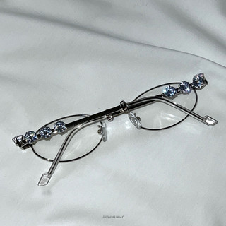 現貨｜SAUVAGES crystal oval thin eyewear 水讚橢圓形眼鏡