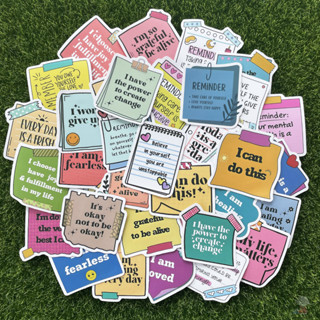 【現貨】🌸 🌸"50張入"英文 自我勉勵 標籤 標語風格貼紙 PVC 防水貼紙 行李箱貼紙 安全帽貼紙 機車貼 手機貼紙