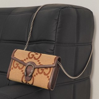 Gucci Dionysus Jumbo GG 帆布酒神手拿/斜揹包(401231-棕)