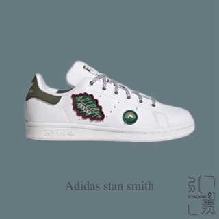ADIDAS STAN SMITH J大童 白綠 刺繡布標 三葉草 史密斯 愛迪達 ID7220【Insane-21】
