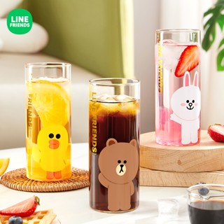 🔥 LINE FRIENDS 玻璃水杯 水杯 咖啡杯 BROWN 熊大