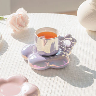 【LC】奶fufu水杯咖啡陶瓷杯馬克ins高顏值可愛杯下午茶具杯子生日禮物